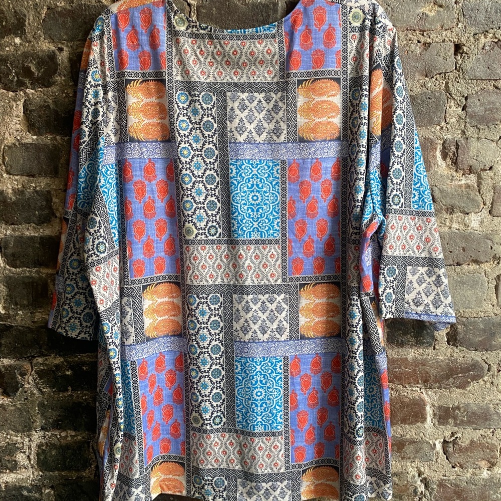 Ulla Popken Multicolor Patchwork Tunic - image 4